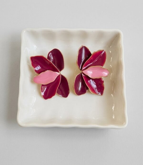 Aretes guinda-rosa